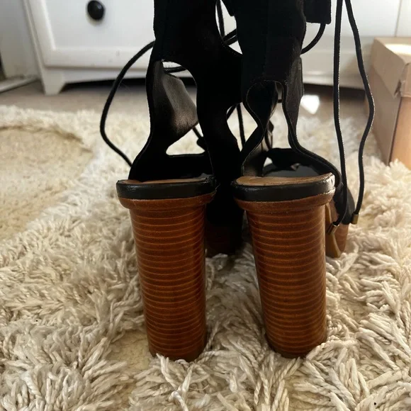 Kurt Geiger Black Suede Platform Heels - Picture 3 of 5